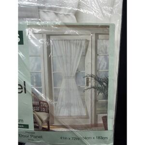 90's Curtains & Tiebacks Theresa Door Panel White 41"x72" (2 Packs) French Doors